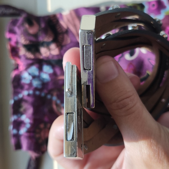 Brighton Silvertone & Leather Braided Bracelet - Picture 4 of 5